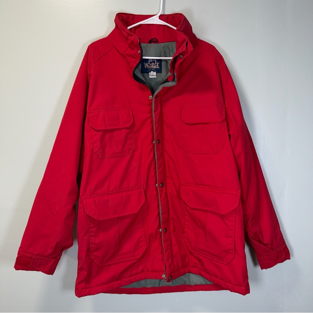 VTG‎ Woolrich Womens Red Barn Coat Jacket Work Chore Lined Wool Made In USA XL